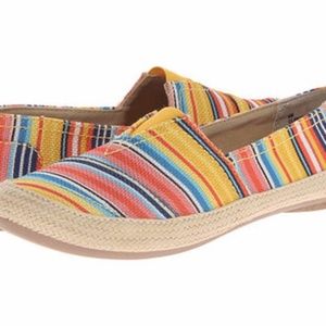 Cloud 9 Fresh Air Size 8.5 Canvas Striped Slip On